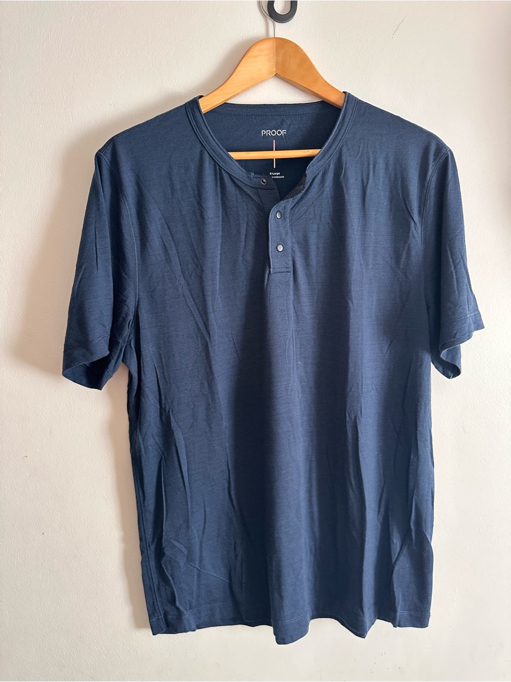 Proof 72-Hour Merino Henley Men’s XL Navy Wool Huckberry Shirt